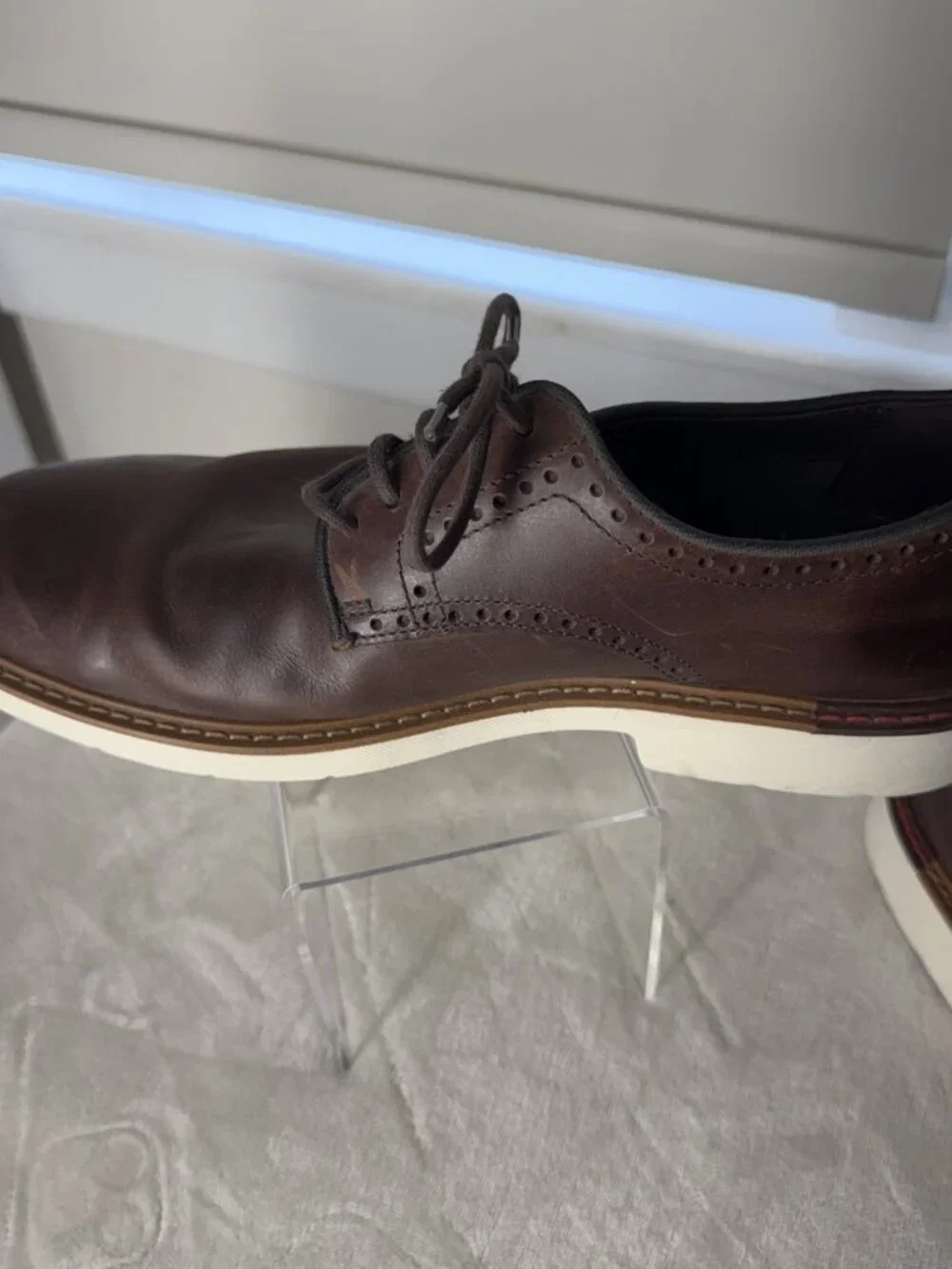 Cole Haan Go-To Plain Toe Oxford Shoes Dark Coffee Brown C35083 Men's Size 10M